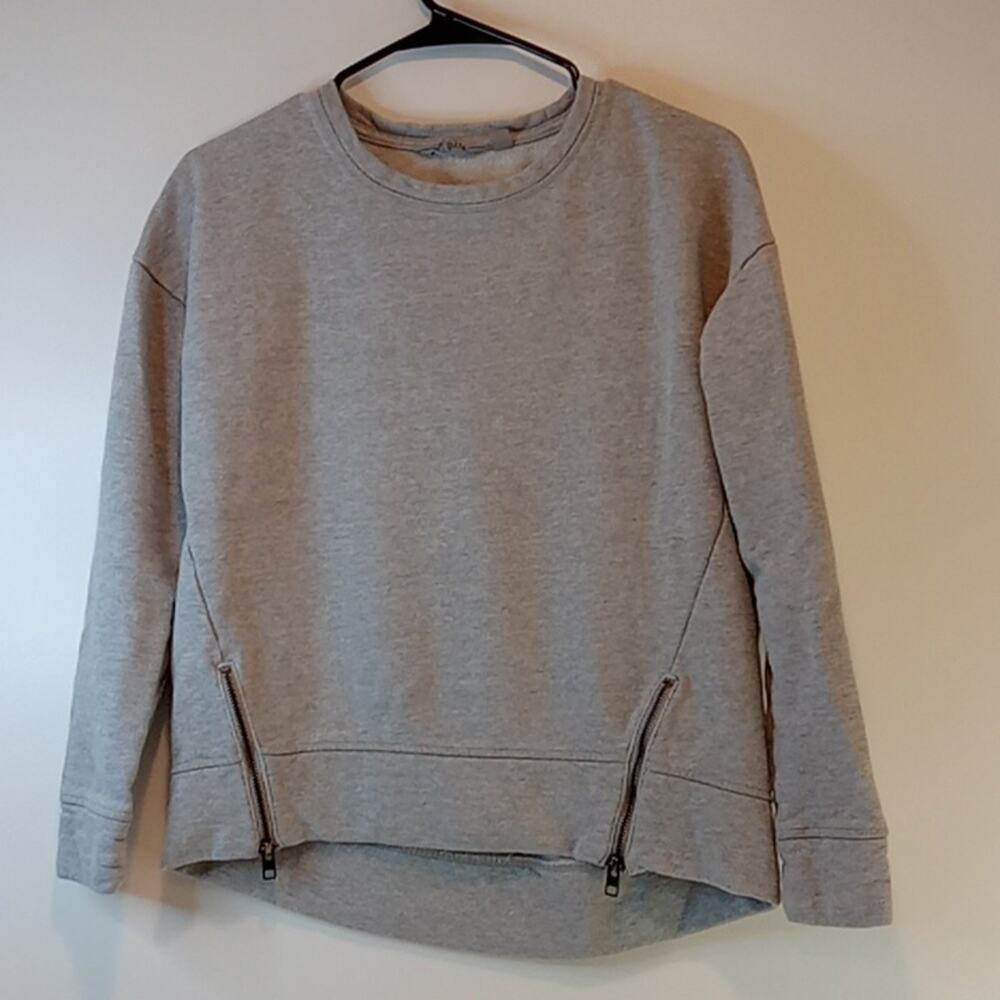 Athleta Sweatshirt Pullover Front Zipper Sides Women's Sz XXS Gray EUC NICE!